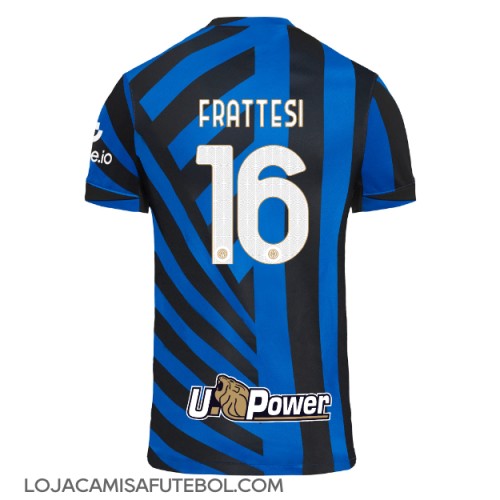 Camisa de Futebol Inter Milan Davide Frattesi #16 Equipamento Principal 2024-25 Manga Curta